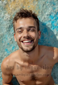 Colorful Happy Male Faces – AI Abstract Art