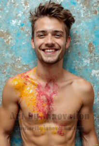 Colorful Happy Male Faces – AI Abstract Art
