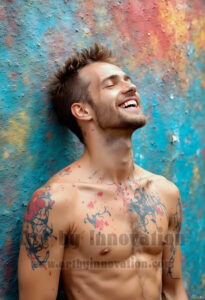 Colorful Happy Male Faces – AI Abstract Art