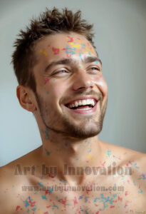 Colorful Happy Male Faces – AI Abstract Art