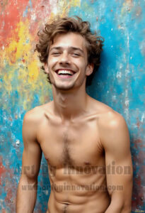Colorful Happy Male Faces – AI Abstract Art