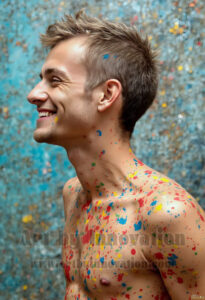 Colorful Happy Male Faces – AI Abstract Art