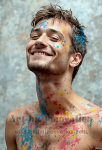 Colorful Happy Male Faces – AI Abstract Art