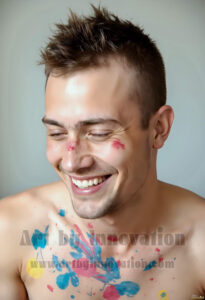 Colorful Happy Male Faces – AI Abstract Art