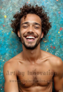 Colorful Happy Male Faces – AI Abstract Art