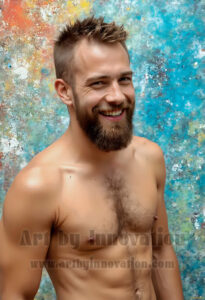 Colorful Happy Male Faces – AI Abstract Art