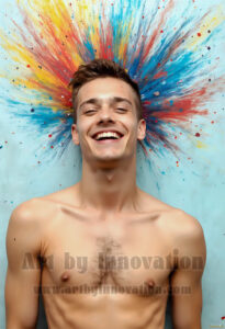 Colorful Happy Male Faces – AI Abstract Art