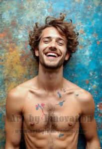 Colorful Happy Male Faces – AI Abstract Art