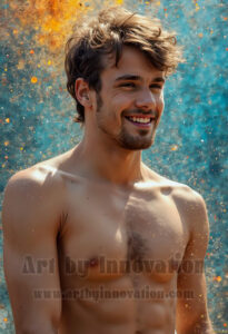 Colorful Happy Male Faces – AI Abstract Art