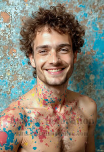 Colorful Happy Male Faces – AI Abstract Art