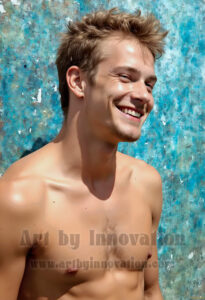 Colorful Happy Male Faces – AI Abstract Art
