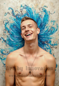 Colorful Happy Male Faces – AI Abstract Art
