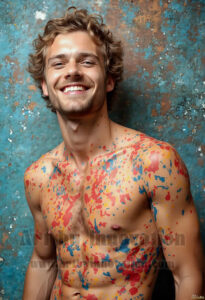 Colorful Happy Male Faces – AI Abstract Art