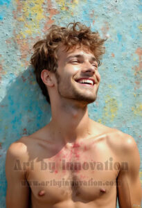 Colorful Happy Male Faces – AI Abstract Art