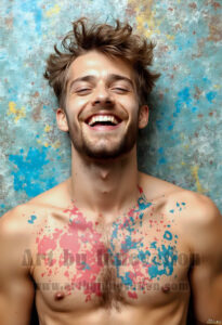 Colorful Happy Male Faces – AI Abstract Art