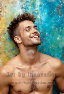 Colorful Happy Male Faces – AI Abstract Art