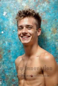 Colorful Happy Male Faces – AI Abstract Art