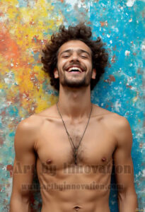 Colorful Happy Male Faces – AI Abstract Art