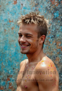 Colorful Happy Male Faces – AI Abstract Art