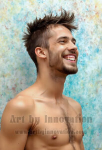Colorful Happy Male Faces – AI Abstract Art