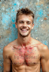 Colorful Happy Male Faces – AI Abstract Art