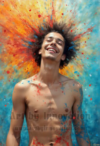 Colorful Happy Male Faces – AI Abstract Art