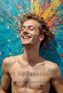 Colorful Happy Male Faces – AI Abstract Art