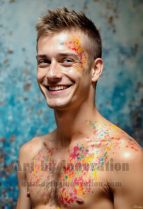 Colorful Happy Male Faces – AI Abstract Art