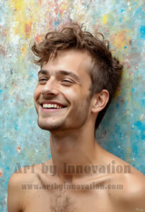Colorful Happy Male Faces – AI Abstract Art