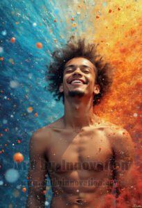 Colorful Happy Male Faces – AI Abstract Art
