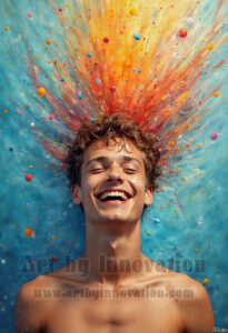 Colorful Happy Male Faces – AI Abstract Art