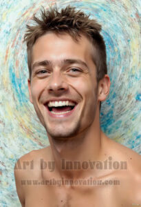 Colorful Happy Male Faces – AI Abstract Art