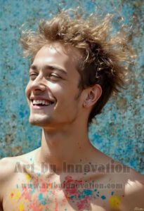 Colorful Happy Male Faces – AI Abstract Art