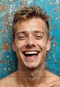 Colorful Happy Male Faces – AI Abstract Art