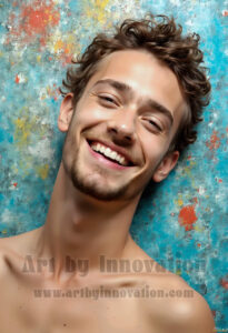 Colorful Happy Male Faces – AI Abstract Art