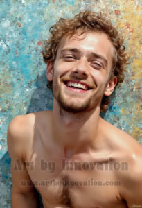 Colorful Happy Male Faces – AI Abstract Art