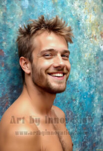 Colorful Happy Male Faces – AI Abstract Art