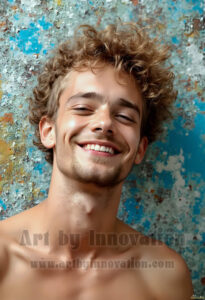 Colorful Happy Male Faces – AI Abstract Art
