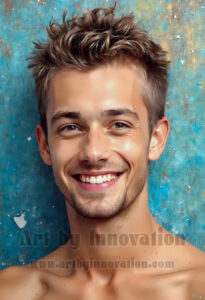 Colorful Happy Male Faces – AI Abstract Art