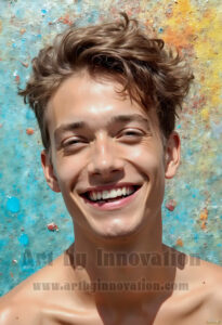 Colorful Happy Male Faces – AI Abstract Art