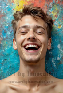 Colorful Happy Male Faces – AI Abstract Art