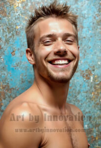 Colorful Happy Male Faces – AI Abstract Art