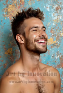 Colorful Happy Male Faces – AI Abstract Art