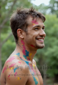 Colorful Happy Male Faces – AI Abstract Art