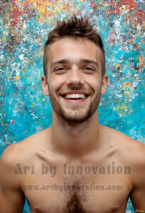 Colorful Happy Male Faces – AI Abstract Art
