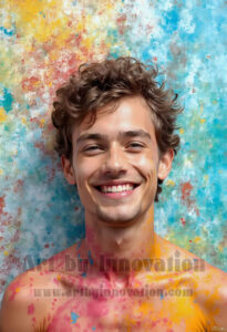 Colorful Happy Male Faces – AI Abstract Art