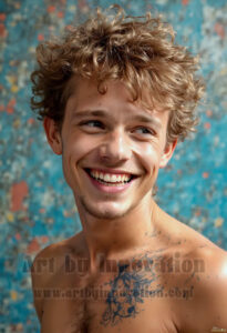 Colorful Happy Male Faces – AI Abstract Art