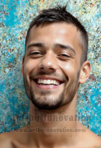 Colorful Happy Male Faces – AI Abstract Art