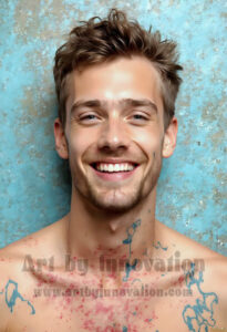 Colorful Happy Male Faces – AI Abstract Art