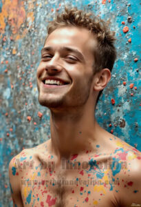 Colorful Happy Male Faces – AI Abstract Art